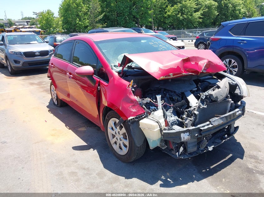 2014 Kia Rio VIN KNADM4A39E6389048 IAAI salvage auction — FRONT & REAR, Salvage Title, sold $450 on 2026-07-09 (photo 1)
