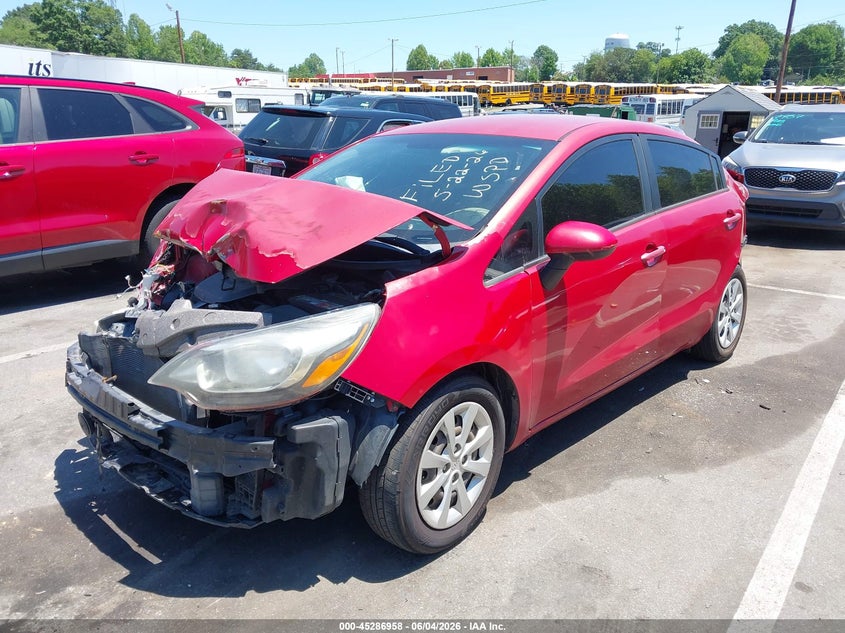 2014 Kia Rio VIN KNADM4A39E6389048 IAAI salvage auction — FRONT & REAR, Salvage Title, sold $450 on 2026-07-09 (photo 2)