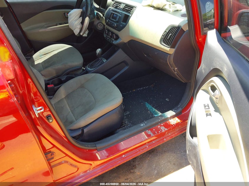 2014 Kia Rio VIN KNADM4A39E6389048 IAAI salvage auction — FRONT & REAR, Salvage Title, sold $450 on 2026-07-09 (photo 5)