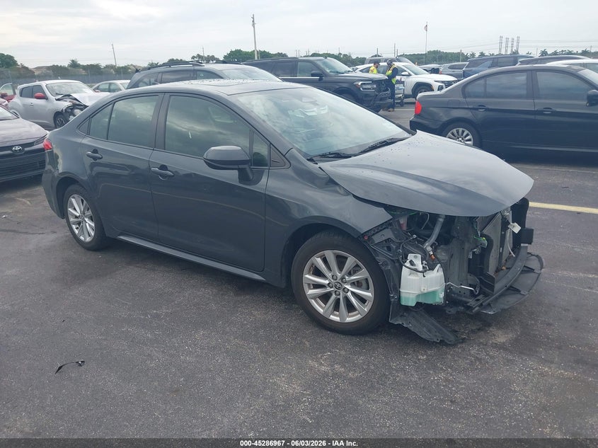 2023 Toyota Corolla VIN JTDB4MEE2P3002561 IAAI salvage auction — LEFT FRONT, Rebuildable (Florida), sold $6,500 on 2026-08-01 (photo 1)