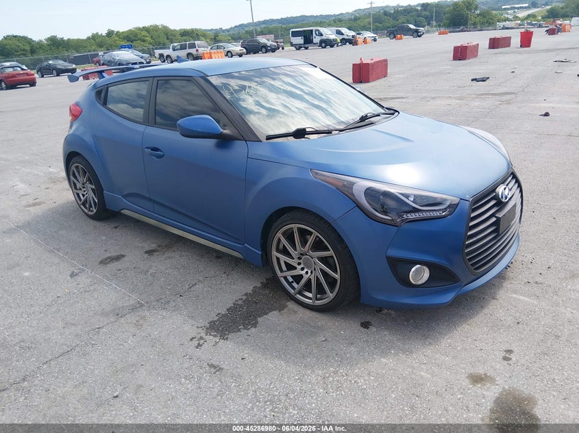 2016 Hyundai Veloster VIN KMHTC6AE8GU264616 IAAI salvage auction — HAIL, Salvage Title, sold $925 on 2026-07-23 (photo 1)
