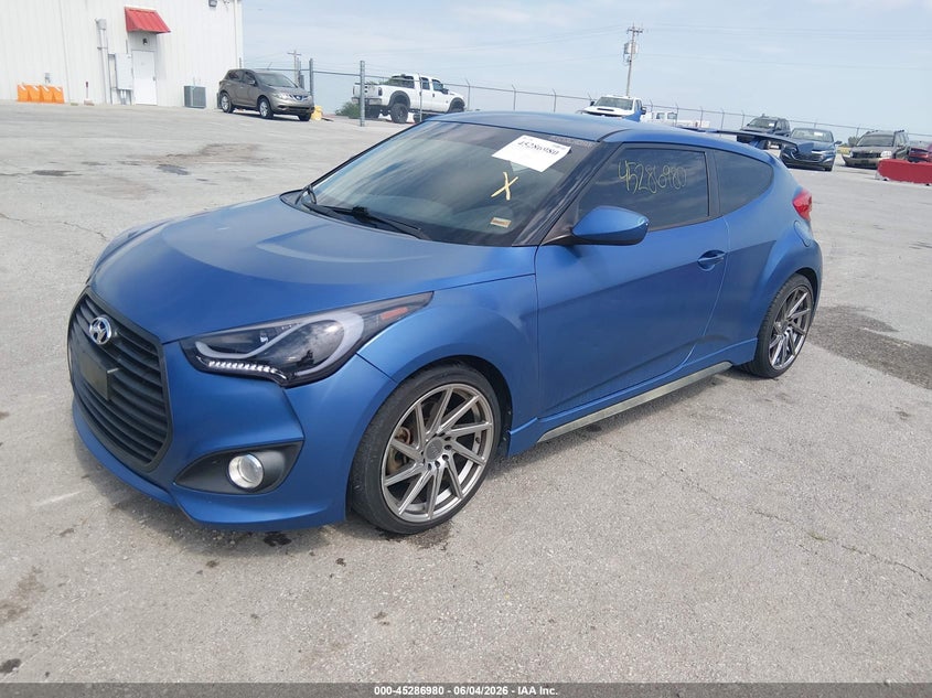 2016 Hyundai Veloster VIN KMHTC6AE8GU264616 IAAI salvage auction — HAIL, Salvage Title, sold $925 on 2026-07-23 (photo 2)