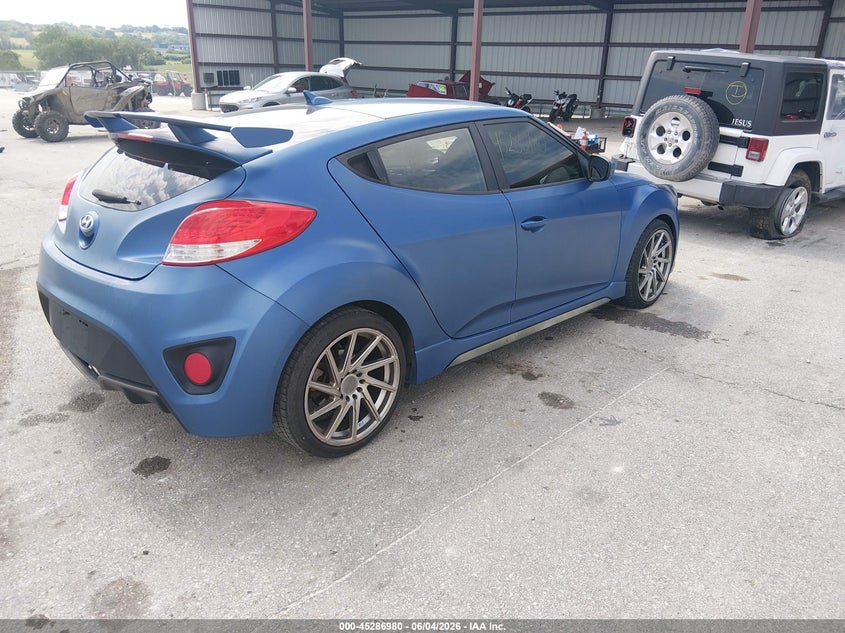 2016 Hyundai Veloster VIN KMHTC6AE8GU264616 IAAI salvage auction — HAIL, Salvage Title, sold $925 on 2026-07-23 (photo 4)