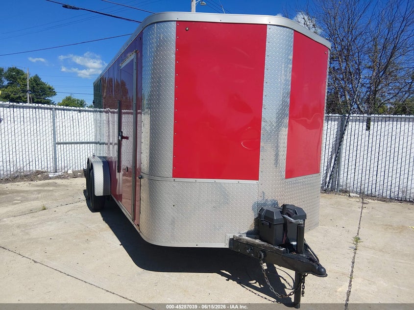2020 Arising industries 16' enclosed VIN 5YCBE1623LH004196 IAAI salvage auction — UNKNOWN, Salvage (Missouri), sold $1,500 on 2026-07-14 (photo 1)