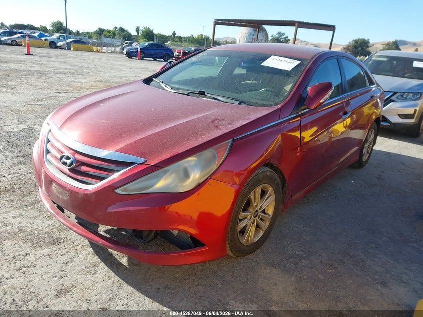 2014 Hyundai Sonata VIN 5NPEB4AC4EH940795 IAAI salvage auction — LEFT FRONT, Salvage Title, sold $500 on 2026-07-09 (photo 2)