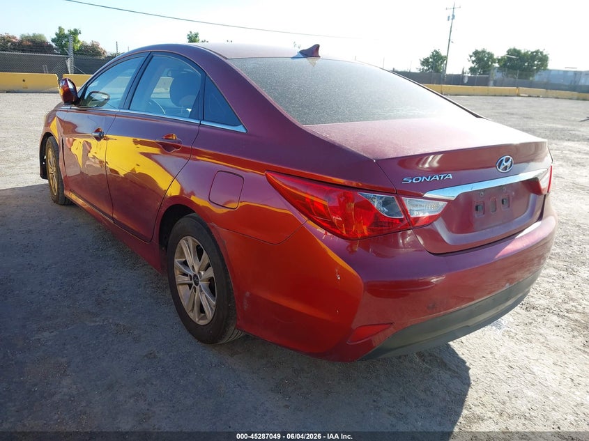 2014 Hyundai Sonata VIN 5NPEB4AC4EH940795 IAAI salvage auction — LEFT FRONT, Salvage Title, sold $500 on 2026-07-09 (photo 3)