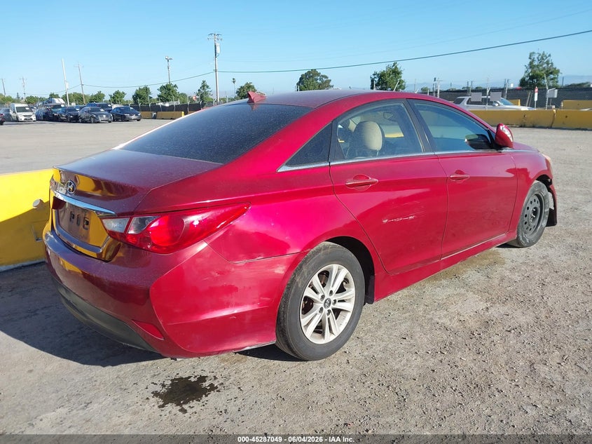 2014 Hyundai Sonata VIN 5NPEB4AC4EH940795 IAAI salvage auction — LEFT FRONT, Salvage Title, sold $500 on 2026-07-09 (photo 4)