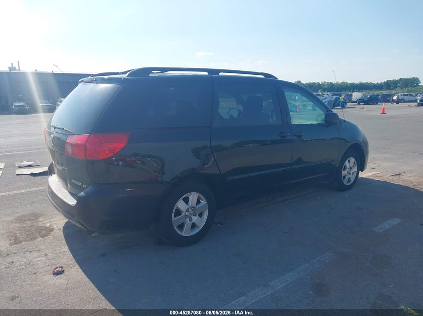 2010 Toyota Sienna VIN 5TDKK4CCXAS329903 IAAI salvage auction — REAR END, Clear (Indiana), sold $975 on 2026-07-17 (photo 4)
