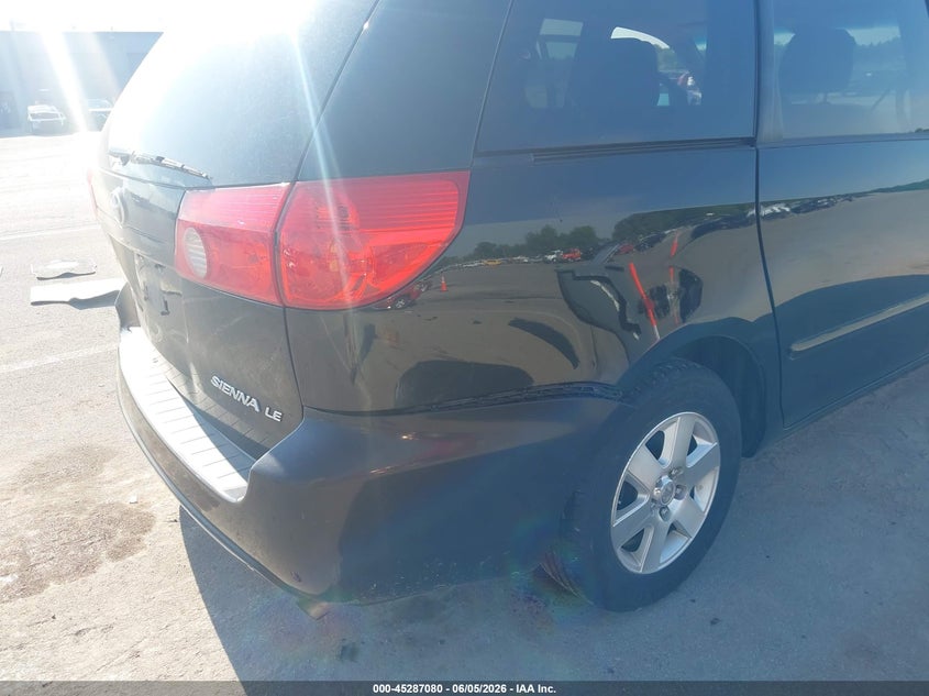 2010 Toyota Sienna VIN 5TDKK4CCXAS329903 IAAI salvage auction — REAR END, Clear (Indiana), sold $975 on 2026-07-17 (photo 6)