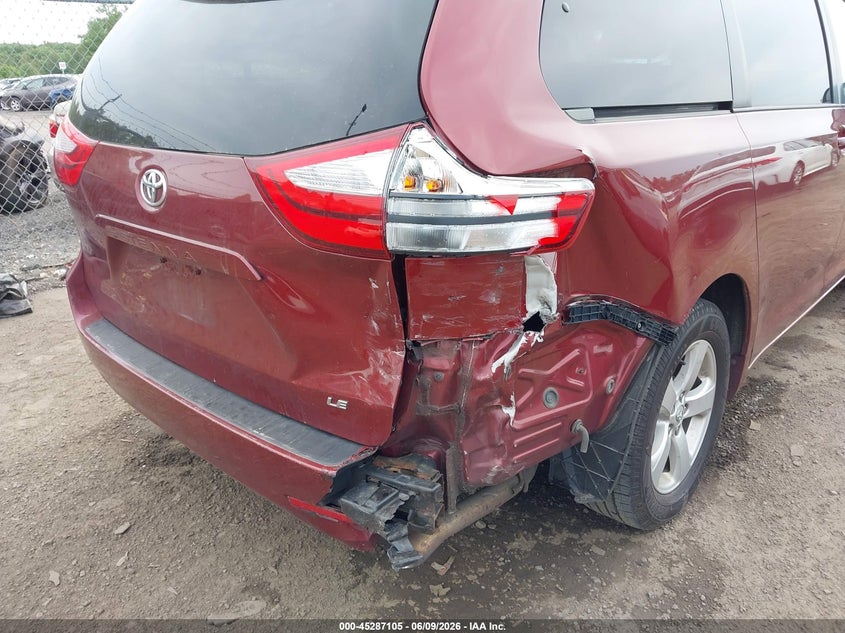 2015 Toyota Sienna VIN 5TDKK3DC7FS553419 IAAI salvage auction — REAR END, Salvage (Virginia), sold $5,450 on 2026-07-27 (photo 6)