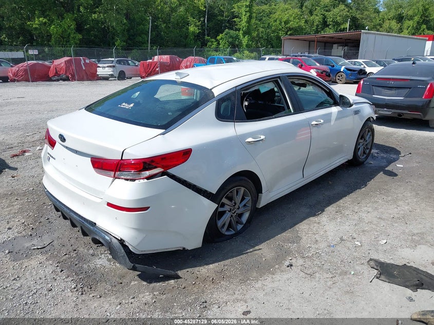 2019 Kia Optima VIN 5XXGT4L30KG352550 IAAI salvage auction — ROLLOVER, Salvage Title, sold $25 on 2026-07-21 (photo 4)