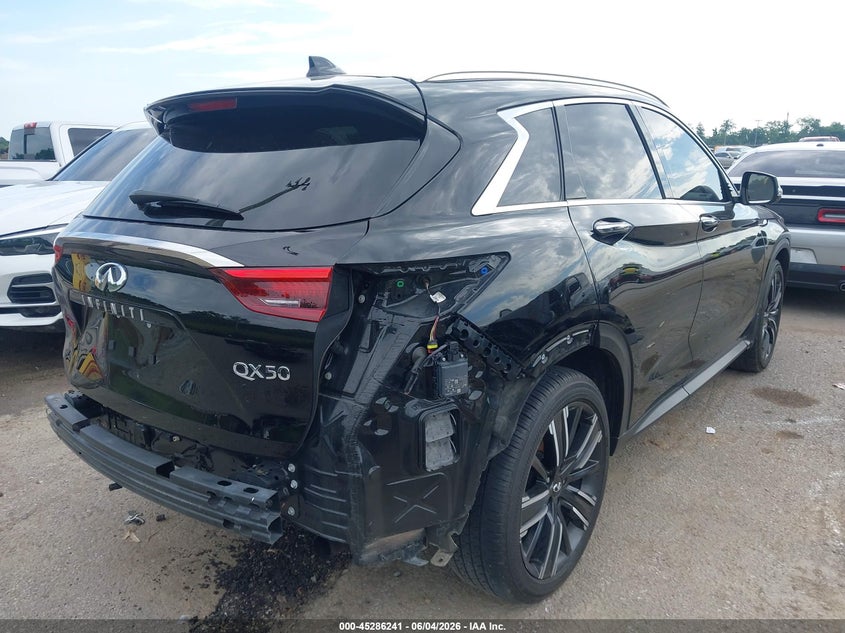2021 Infiniti Qx50 VIN 3PCAJ5BA4MF122985 IAAI salvage auction — REAR END, Salvage Title, sold $7,850 on 2026-07-07 (photo 4)