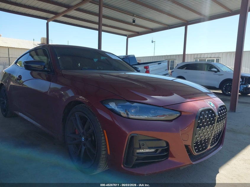 2024 BMW 4er VIN WBA53AP02RCS01870 IAAI salvage auction — LEFT REAR, Salvage Title, sold $19,400 on 2026-08-05 (photo 1)