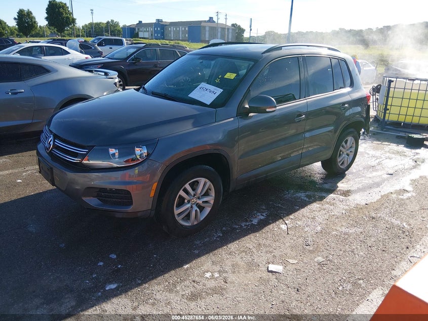 2015 Volkswagen Tiguan VIN WVGAV7AXXFW596648 IAAI salvage auction — LEFT REAR, Salvage Title, sold $1,150 on 2026-07-14 (photo 2)