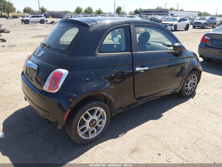 2013 Fiat 500 VIN 3C3CFFAR8DT548501 IAAI salvage auction — NORMAL WEAR, Clear - Dealer Only (California), sold $325 on 2026-07-08 (photo 4)
