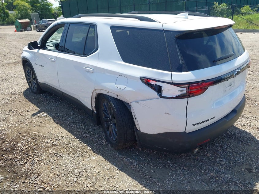 2022 Chevrolet Traverse VIN 1GNEVJKW7NJ129814 IAAI salvage auction — REAR END, Salvage Title, sold $7,200 on 2026-07-25 (photo 3)