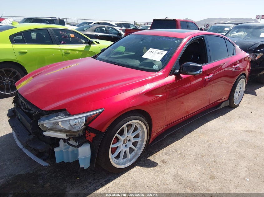 2021 Infiniti Q50 VIN JN1FV7DP3MM850184 IAAI salvage auction — FRONT END, Salvage Title, sold $6,300 on 2026-08-27 (photo 2)