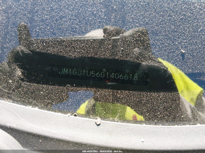 2016 Mazda 6 VIN JM1GJ1U56G1406618 IAAI salvage auction — FRONT END, Salvage Title, sold $1,200 on 2026-07-20 (photo 9)