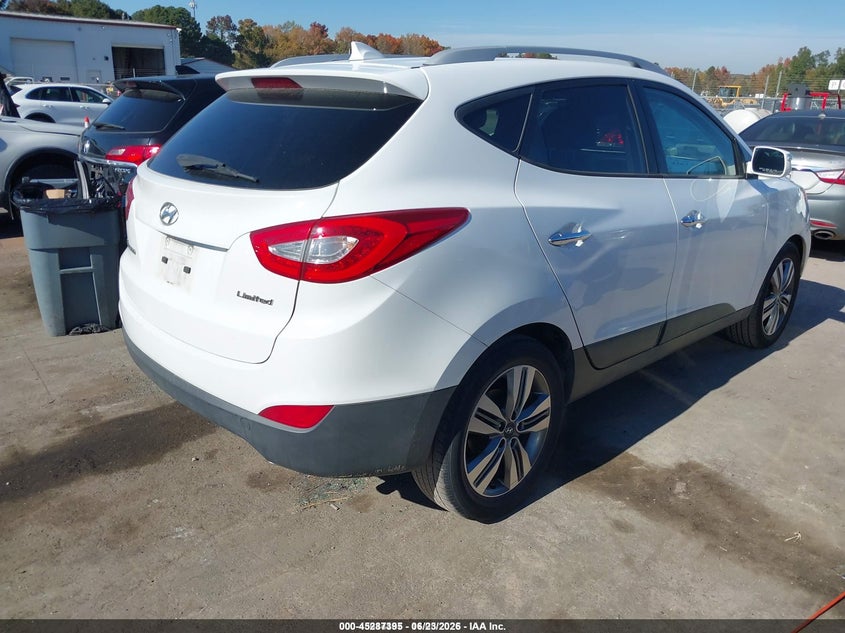 2015 Hyundai Tucson VIN KM8JU3AG6FU105774 IAAI salvage auction — LEFT FRONT, Clear (North Carolina), sold $2,025 on 2026-07-20 (photo 4)