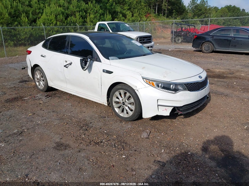 2016 Kia Optima VIN 5XXGU4L33GG093427 IAAI salvage auction — FRONT & REAR, Salvage (Mississippi), sold $275 on 2026-07-29 (photo 1)