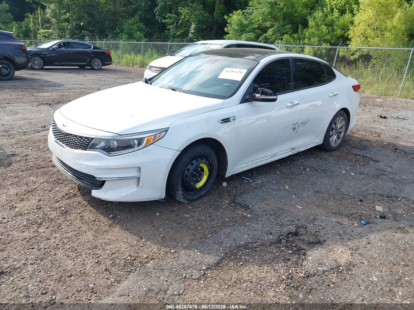 2016 Kia Optima VIN 5XXGU4L33GG093427 IAAI salvage auction — FRONT & REAR, Salvage (Mississippi), sold $275 on 2026-07-29 (photo 2)