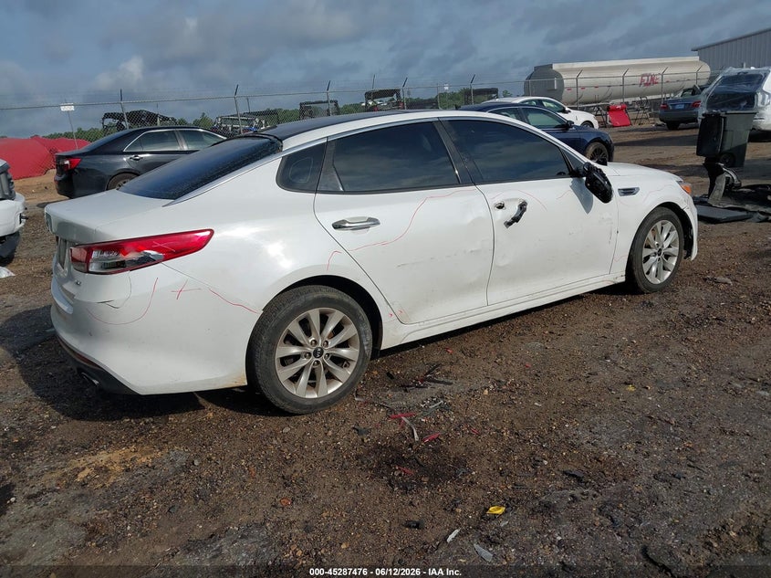 2016 Kia Optima VIN 5XXGU4L33GG093427 IAAI salvage auction — FRONT & REAR, Salvage (Mississippi), sold $275 on 2026-07-29 (photo 4)