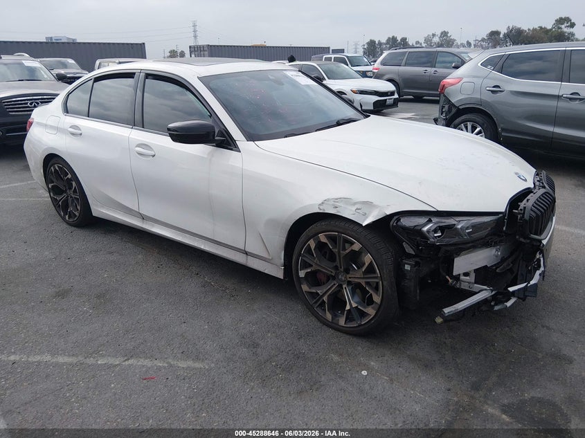 2025 BMW 3er VIN 3MW69CW04S8F76298 IAAI salvage auction — RIGHT FRONT, Wait Title, sold $25,000 on 2026-08-17 (photo 1)