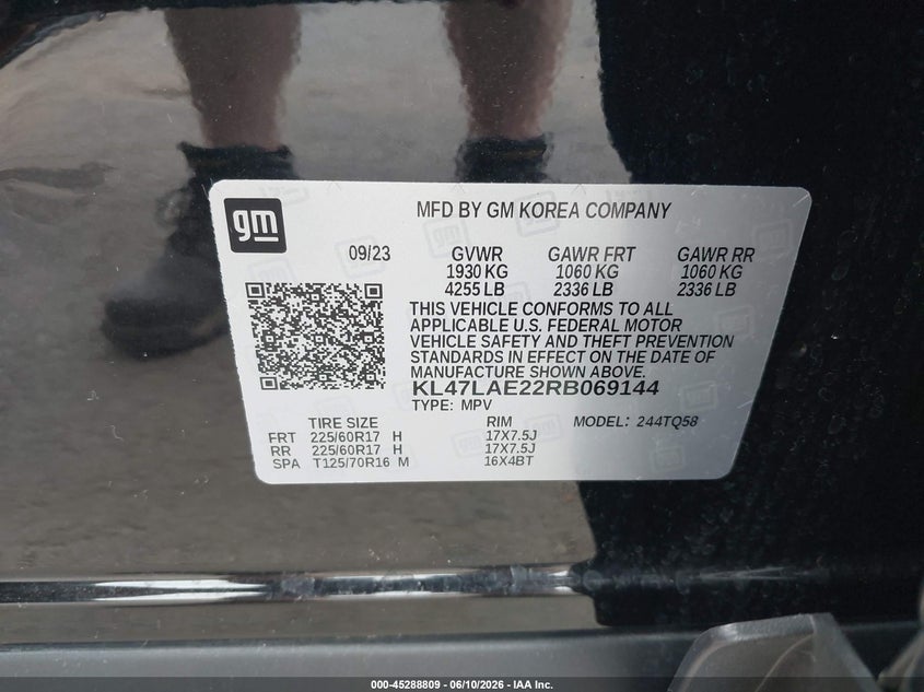2024 Buick Envista VIN KL47LAE22RB069144 IAAI salvage auction — HAIL, Salvage (Ohio), sold $8,500 on 2026-07-21 (photo 9)