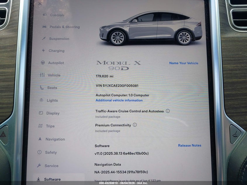 2016 Tesla Model x VIN 5YJXCAE23GF005081 IAAI salvage auction — LEFT FRONT, Salvage Title, sold $5,600 on 2026-07-16 (photo 7)