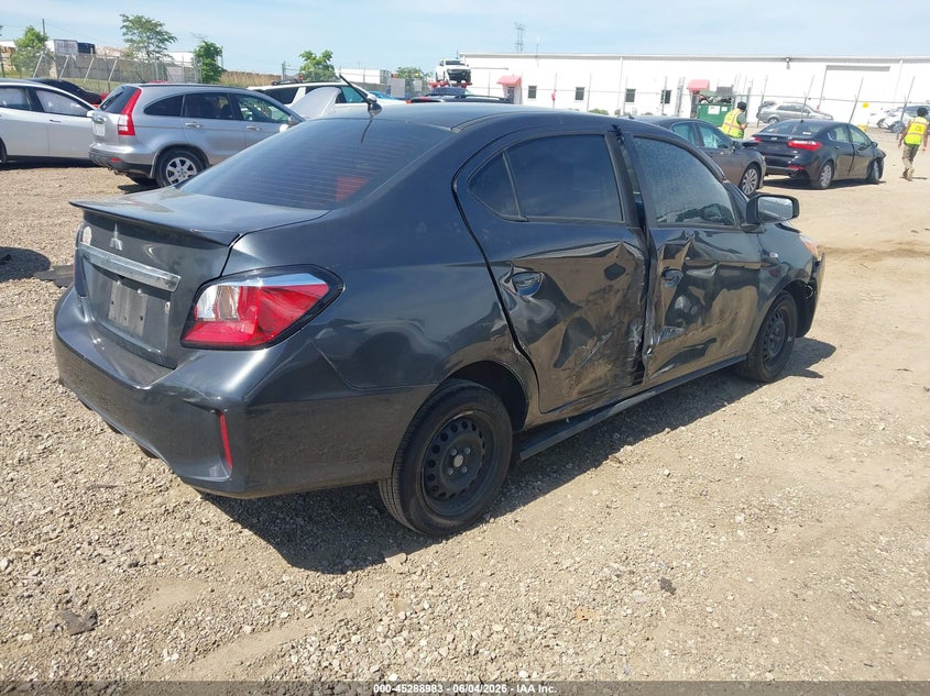 2024 Mitsubishi Mirage VIN ML32FUFJ7RHF06458 IAAI salvage auction — SIDE, Salvage (Illinois), sold $1,500 on 2026-07-22 (photo 4)