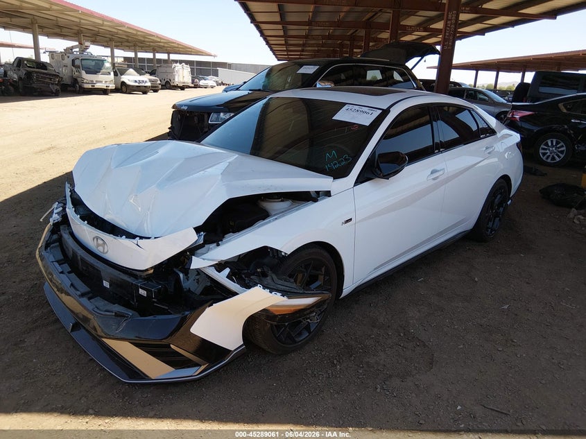 2025 Hyundai Elantra VIN KMHLR4DFXSU951449 IAAI salvage auction — FRONT END, Salvage Title, sold $6,100 on 2026-07-21 (photo 2)
