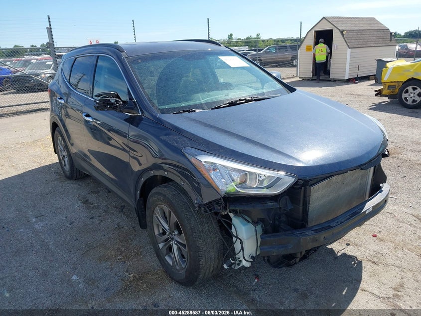 2016 Hyundai Santa fe VIN 5XYZU3LB7GG327834 IAAI salvage auction — FRONT END, Salvage Title, sold $2,300 on 2026-07-15 (photo 1)
