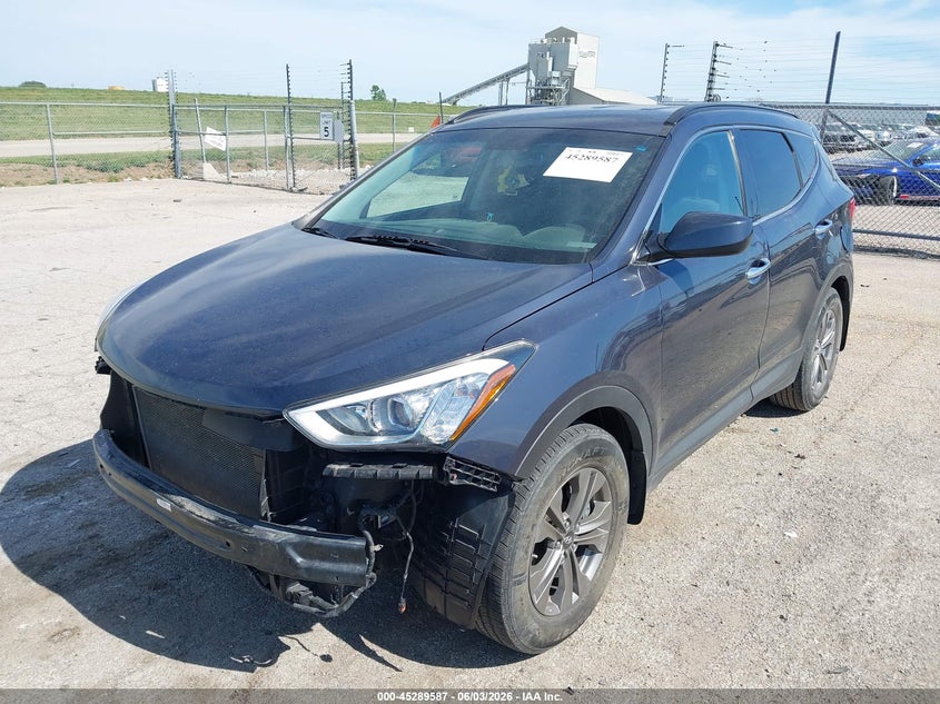2016 Hyundai Santa fe VIN 5XYZU3LB7GG327834 IAAI salvage auction — FRONT END, Salvage Title, sold $2,300 on 2026-07-15 (photo 2)