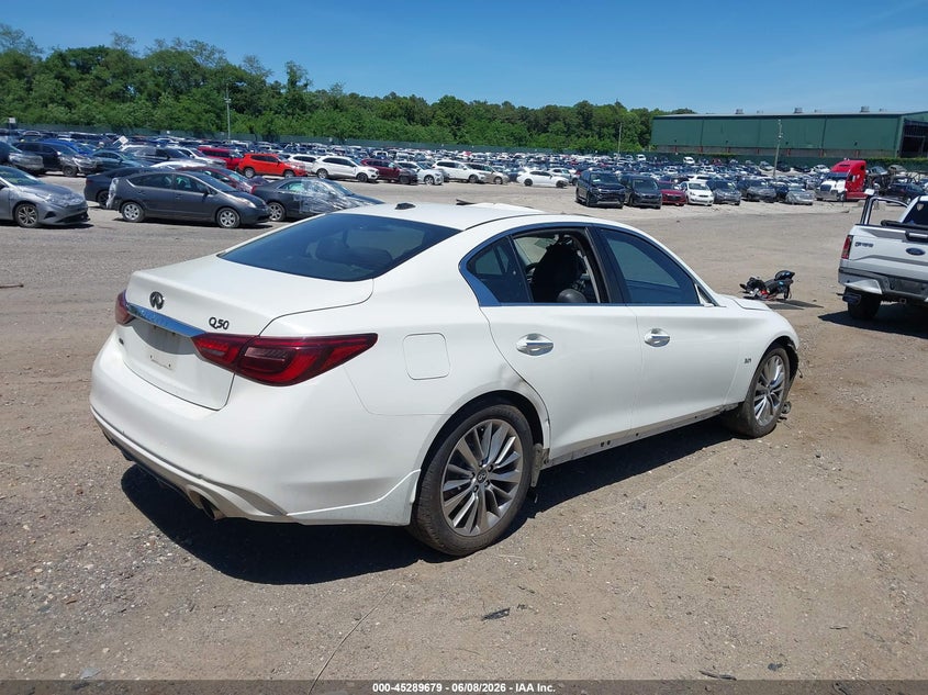 2018 Infiniti Q50 VIN JN1EV7AR9JM431284 IAAI salvage auction — THEFT, Salvage Title, sold $675 on 2026-07-21 (photo 4)
