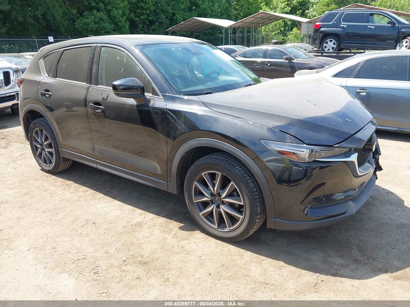 2018 Mazda Cx-5 VIN JM3KFADM5J1334554 IAAI salvage auction — LEFT FRONT, Salvage Title, sold $3,850 on 2026-08-01 (photo 1)