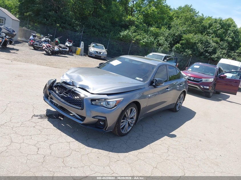 2018 Infiniti Q50 VIN JN1EV7AR8JM444107 IAAI salvage auction — RIGHT FRONT, Salvage Title, sold $2,150 on 2026-07-24 (photo 2)