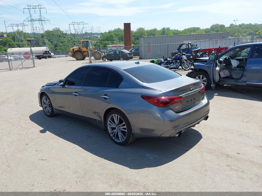 2018 Infiniti Q50 VIN JN1EV7AR8JM444107 IAAI salvage auction — RIGHT FRONT, Salvage Title, sold $2,150 on 2026-07-24 (photo 3)