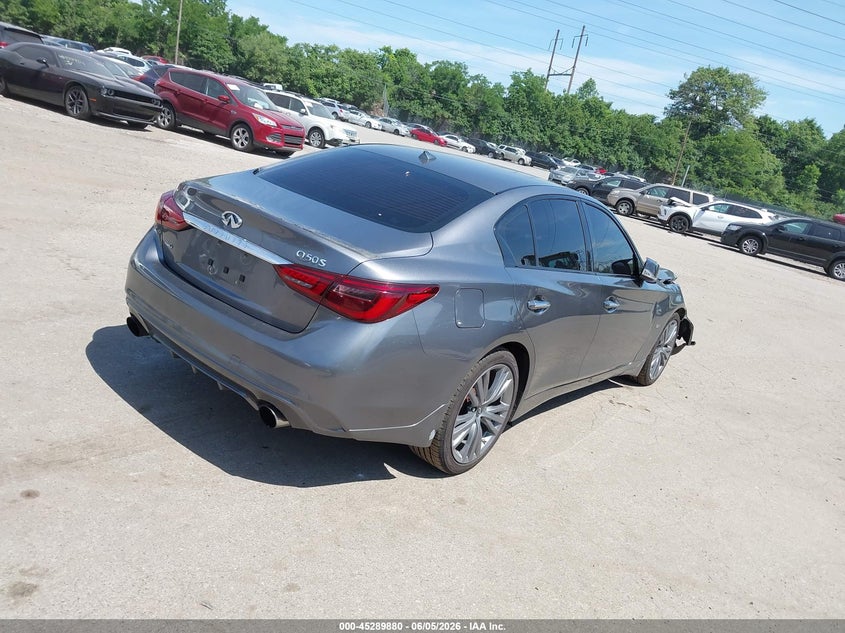 2018 Infiniti Q50 VIN JN1EV7AR8JM444107 IAAI salvage auction — RIGHT FRONT, Salvage Title, sold $2,150 on 2026-07-24 (photo 4)