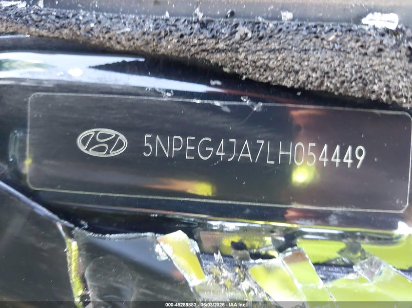 2020 Hyundai Sonata VIN 5NPEG4JA7LH054449 IAAI salvage auction — Burn Interior, Salvage Title, sold $625 on 2026-07-16 (photo 9)