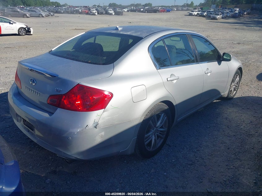 2012 Infiniti G VIN JN1CV6AP8CM629552 IAAI salvage auction — LEFT & RIGHT, Salvage Title, sold $425 on 2026-07-07 (photo 4)