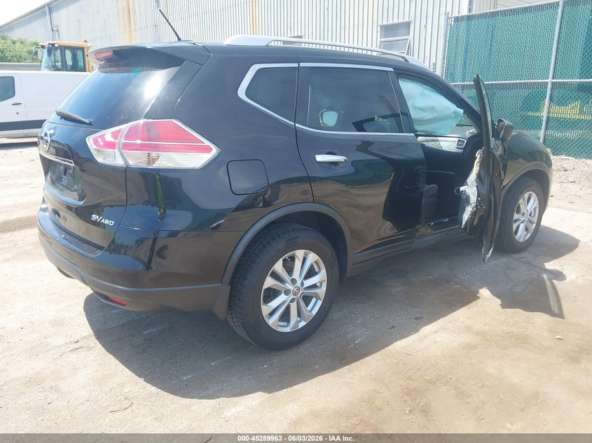 2016 Nissan Rogue VIN KNMAT2MV1GP596928 IAAI salvage auction — SIDE, Clear (Indiana), sold $1,000 on 2026-07-28 (photo 4)