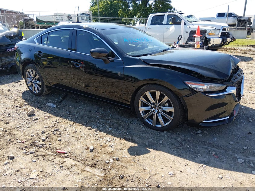 2018 Mazda 6 VIN JM1GL1WY0J1307043 IAAI salvage auction — LEFT SIDE, Salvage Title, sold $1,250 on 2026-07-18 (photo 1)