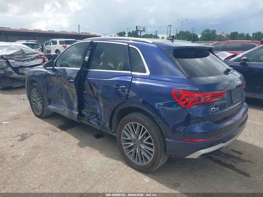 2021 Audi Q3 VIN WA1AUCF34M1081901 IAAI salvage auction — LEFT SIDE, Original (Texas), sold $7,000 on 2026-07-29 (photo 3)