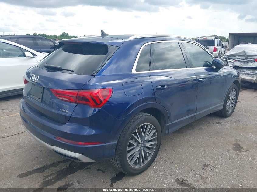 2021 Audi Q3 VIN WA1AUCF34M1081901 IAAI salvage auction — LEFT SIDE, Original (Texas), sold $7,000 on 2026-07-29 (photo 4)