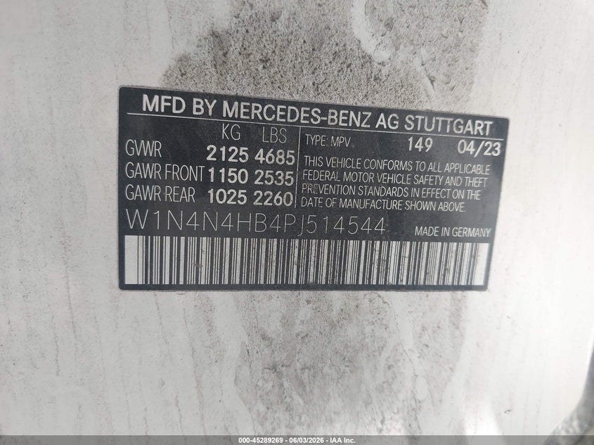 2023 Mercedes-benz Gla-klasse VIN W1N4N4HB4PJ514544 IAAI salvage auction — FRONT END, Salvage (Pennsylvania), sold $11,600 on 2026-07-25 (photo 9)