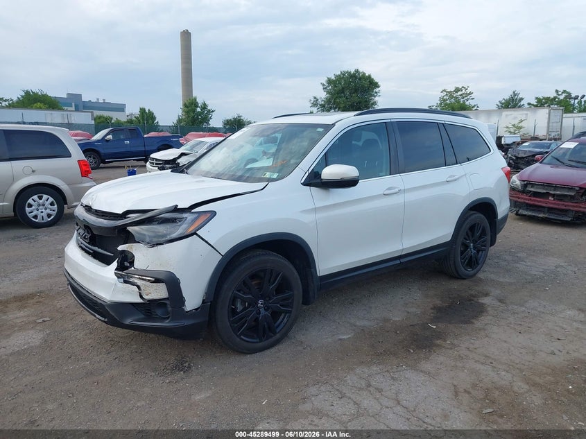 2022 Honda Pilot VIN 5FNYF6H29NB055016 IAAI salvage auction — FRONT END, Salvage (Pennsylvania), sold $10,200 on 2026-07-24 (photo 2)