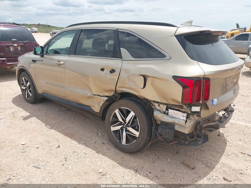 2021 Kia Sorento VIN 5XYRL4LC0MG056578 IAAI salvage auction — SIDE, Salvage Title, sold $5,800 on 2026-07-12 (photo 3)