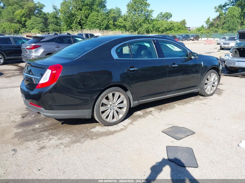 2015 Lincoln Mks VIN 1LNHL9FT2FG608579 IAAI salvage auction — LEFT SIDE, Salvage - Greater Than 75% (Maryland), sold $1,350 on 2026-09-25 (photo 4)