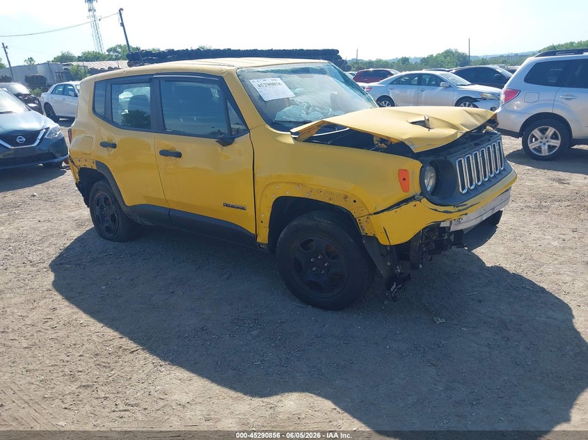 2018 Jeep Renegade VIN ZACCJBAB4JPH71658 IAAI salvage auction — FRONT END, Wait Title, sold $450 on 2026-08-07 (photo 1)