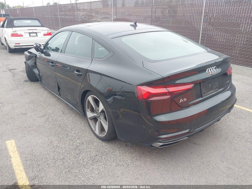 2021 Audi A5 VIN WAUFACF51MA045389 IAAI salvage auction — LEFT FRONT, Salvage Title, sold $9,200 on 2026-07-13 (photo 3)